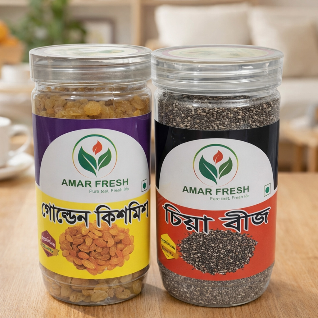 কিসমিস (Raisins)500g ✔️ চিয়া সিড (Chia seed)500g✔️ combine package (1000gm)
